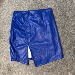 Windsor Vibrant Blue Faux Leather Skirt